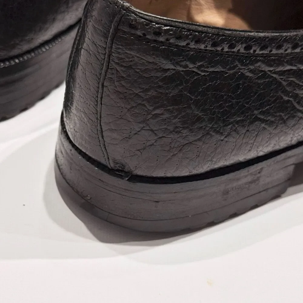 VTG To Boot New York Black Exotic Leather Oxford Shoes Made in Italy Men 9.5M